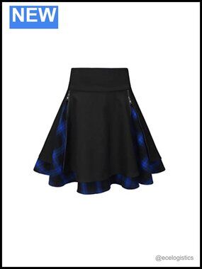 High Waisted Plaid Mini Skirt Gothic Style Zipper Flare Skirt